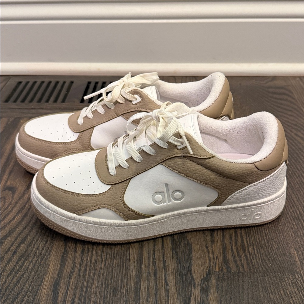 ALO Yoga White and Tan Sneakers - Picture 2 of 7